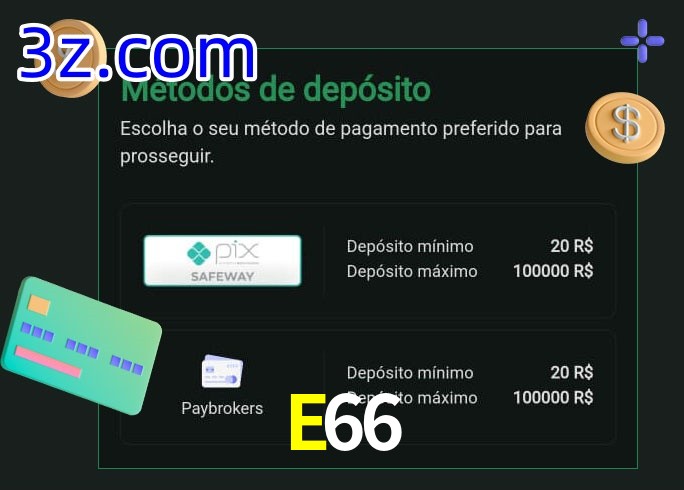 O cassino E66 oferece uma grande variedade de métodos de pagamento